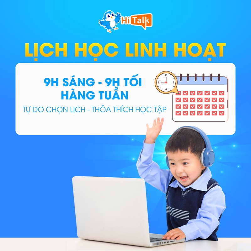 Lịch học được sắp xếp linh hoạt